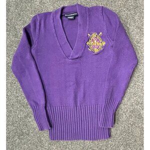 ralph lauren sport womens sweater size XS cotton purple v neck